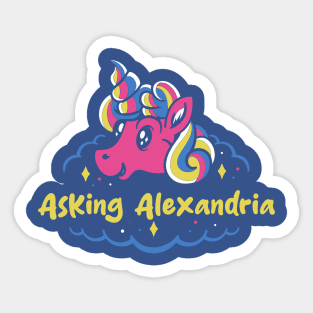 asking and the naughty unicorn Sticker